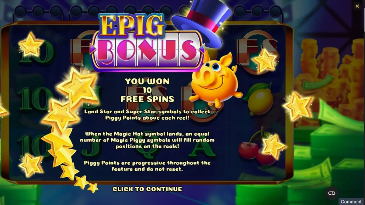 Tampilan visual slot Magic Piggy OG dengan nuansa emas dan ungu yang meriah